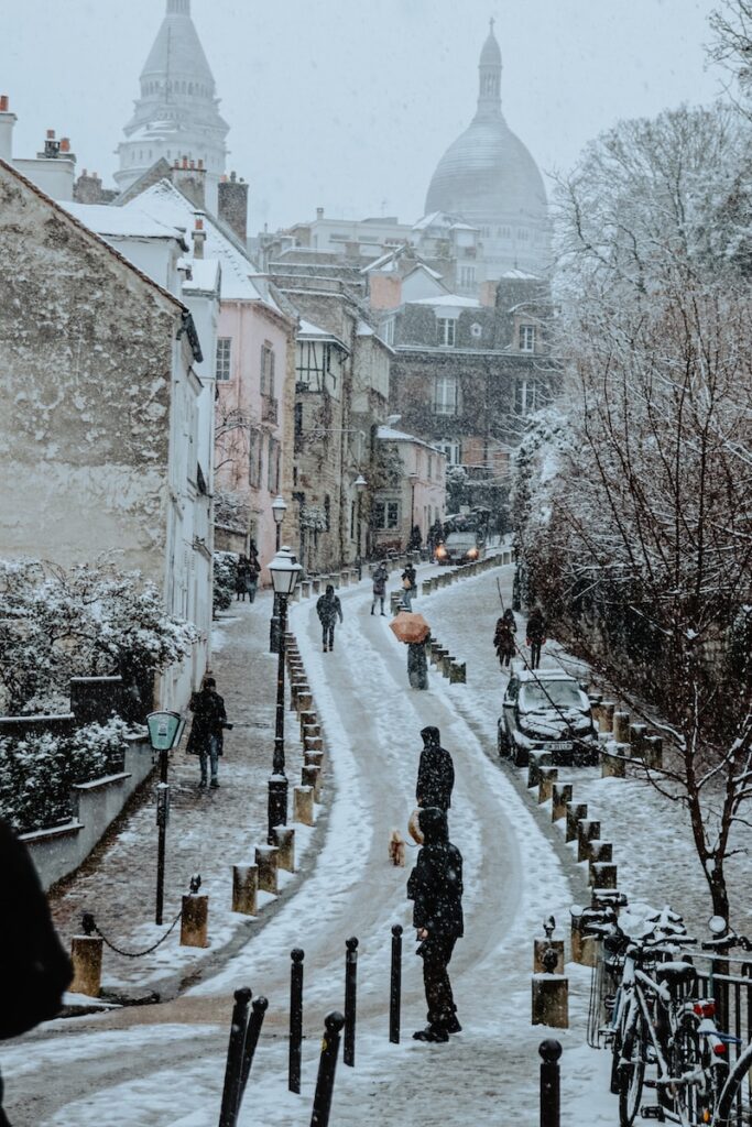 Expats Walking Up the Montmartre Hill in Paris